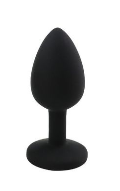 Силіконова анальна пробка з кристалом Silicon Black 08 (Розмір S ), SKN-SIL-BLACK 08