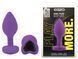 Силиконовая анальная пробка EGZO - Silicone Violet Heart Plug Black, size S
