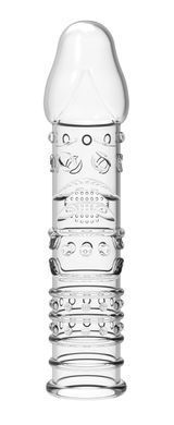 Стимулирующая насадка-презерватив Meleon - White Tiger Crystal Wolf tooth sleeve, PS-41