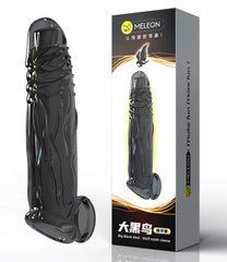 Удлиняющая насадка Meleon - Big Black Bird penis sleeve, PS-29