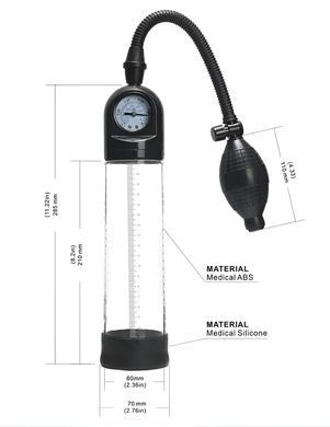 Вакуумная помпа с манометром CANWIN Penis Pump Men - P228