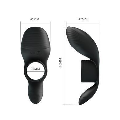 Вібро-кільце Pretty Love - Vibration Penis Sleeve Black 7 vibration functions, BI-210198