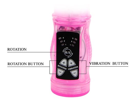 Вибратор с стимулятором клитора и функцией ротации BAILE - TRAVEL PARTNER Rabbit, 3 rotation functions 3 vibration functions, BW-037030
