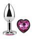 Анальна пробка з кристалом EGZO - Silver Heart Plug Rose size S