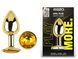 Анальна пробка з кристалом EGZO - Gold Round Plug Yellow size M