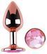 Анальна пробка з кристалом EGZO - Rose Gold Round Plug Pink size M