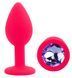 Силиконовая анальная пробка EGZO - Silicone Pink Round Plug Amethyst, size S