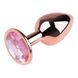 Анальна пробка з кристалом EGZO - Rose Gold Round Plug Pink size M