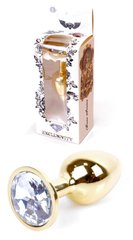 Анальний затор Boss Series - Jewellery Gold PLUG Clear S, BS6400021