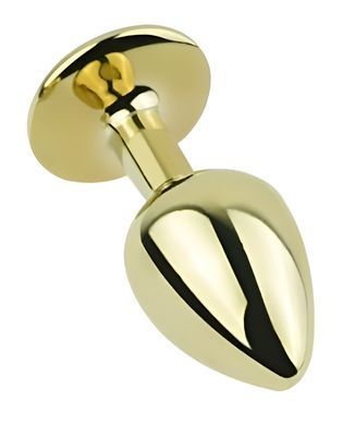Анальна пробка з кристалом EGZO - Gold Round Plug Rose size M