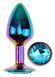 Анальна пробка з кристалом EGZO - Multicolor Round Plug Aqua size M