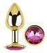 Анальна пробка з кристалом EGZO - Gold Round Plug Rose size M
