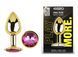 Анальна пробка з кристалом EGZO - Gold Round Plug Rose size M