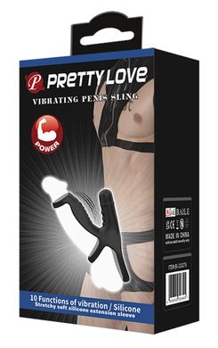 Насадка с вибрацией Pretty Love - VIBRATING PENIS SLING, 10 vibration functions, BI-210276