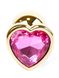 Анальная пробка Boss Series - Jewellery Gold Heart PLUG Pink S, BS6400035