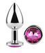 Анальна пробка з кристалом EGZO - Silver Round Plug Rose size S