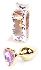 Анальний затор Boss Series - Jewellery Gold Heart PLUG Rose S, BS6400036