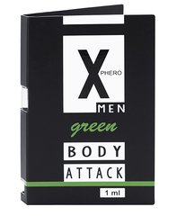 Духи з феромонами для чоловіків X phero Men Green Body Attack, 1 ml