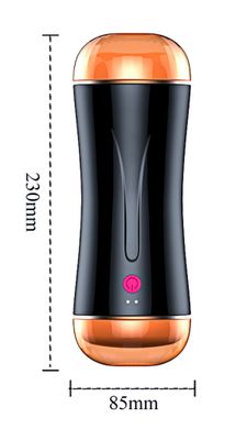 Мастурбатор з двома входами FOXSHOW Vibrating Masturbation Cup USB 10 + Interactive Function Black, BS6300045