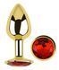 Анальная пробка с кристаллом EGZO - Gold Round Plug Red size M