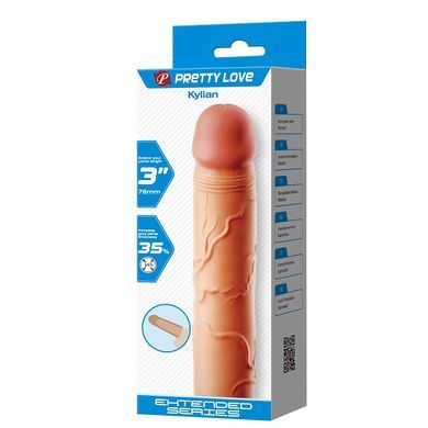 Подовжуюча насадка презерватив Pretty Love - Kylian 3" Flash, BI-026257