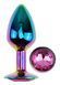 Анальная пробка с кристаллом EGZO - Multicolor Round Plug Rose size S