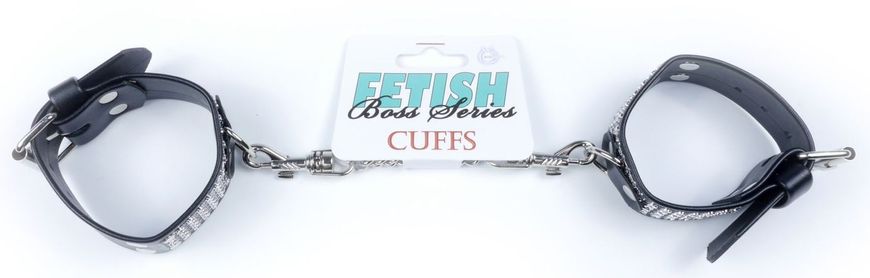 Наручники зі штучної шкіри з кристалами Fetish Boss Series - Handcuffs with cristals Silver, BS3300094