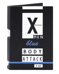 Духи з феромонами для чоловіків X phero Men Blue Body Attack, 1 ml