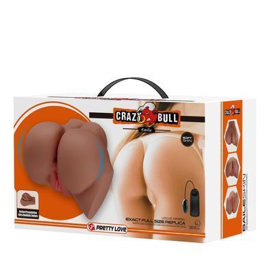 Мастурбатор вагіна-анус із вібрацією Crazy Bull - Emilia Latinos soft skin, BM-009245Z-1