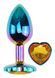 Анальна пробка з кристалом EGZO - Multicolor Heart Plug Yellow size M