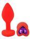 Силиконовая анальная пробка EGZO - Silicone Red Heart Plug Purple, size S