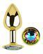 Анальная пробка с кристаллом EGZO - Gold Round Plug Rainbow size M