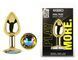 Анальная пробка с кристаллом EGZO - Gold Round Plug Rainbow size M