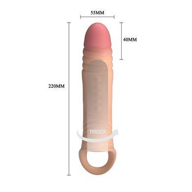 Подовжуюча насадка з вібростимуляцією ( на 4 см ) Pretty Love - Penis Sleeve, BI-026241Z