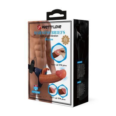Страпон унисекс с вибростимуляцией Pretty Love - Marion Universal Strap-On Harness, Dildo 7.4'', BW-022099Z