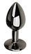 Анальна пробка з кристалом EGZO - Dark Gray Round Plug Lime, size S