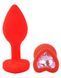 Силиконовая анальная пробка EGZO - Silicone Red Heart Plug Pink, size S