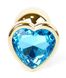 Анальная пробка Boss Series - Jewellery Gold Heart PLUG Light Blue S, BS6400040