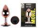Анальна пробка з кристалом EGZO - Rose Gold Round Plug Black size M