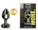 Анальна пробка з кристалом EGZO - Dark Gray Round Plug Lime, size S