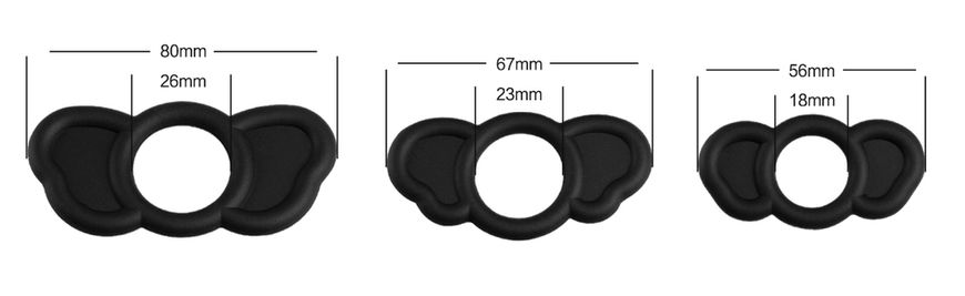 Набір із 3 шт силіконових ерекційних кілець Elephant rings, BS6000026