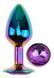 Анальна пробка з кристалом EGZO - Multicolor Round Plug Purple size S