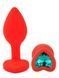 Силиконовая анальная пробка EGZO - Silicone Red Heart Plug Marine, size S