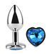 Анальна пробка з кристалом EGZO - Silver Heart Plug Blue size S