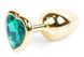 Анальная пробка Boss Series - Jewellery Gold Heart PLUG Green S, BS6400042