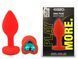 Силиконовая анальная пробка EGZO - Silicone Red Heart Plug Marine, size S