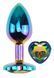 Анальна пробка з кристалом EGZO - Multicolor Heart Plug Rainbow size M
