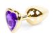 Анальная пробка Boss Series - Jewellery Gold Heart PLUG Purple S, BS6400043