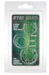 Набір з 3 шт ерекційних кілець STAY HARD-Three Rings Clear, 35500-CLEAR