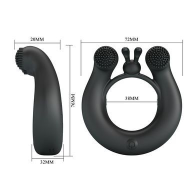 Ерекційне вібро кільце Pretty Love - DAHLIA Vibrant Penis Ring BLACK, BI-210324